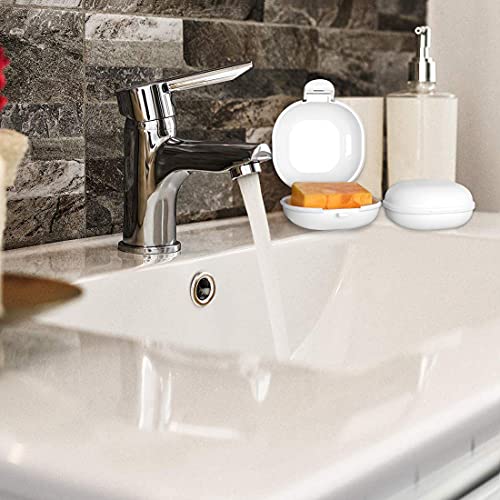 2 Pack Travel Soap Case, Portable Travel Soap Container Small Holder Case, Airtight Soap Box Tray for Shower Bathroom Outdoor (White) - color: White-small