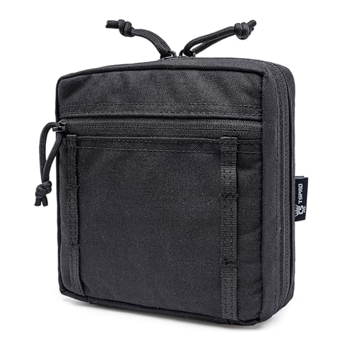 TSPRO Tactical Admin Pouch Compact EDC Utility Gadget Gear Pouches Portable Kit Organizer Storage Accessory for Bags - color: Black