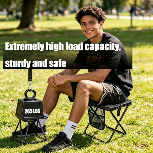 2 Pack 2-in-1 Folding Chair & Backpack Chair – Portable Stool with Storage & Adjustable Strap, Heavy Duty 265LBS Small Folding Chair for Outdoor Camping, Fishing, & Hiking