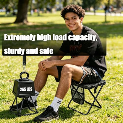 2 Pack 2-in-1 Folding Chair & Backpack Chair – Portable Stool with Storage & Adjustable Strap, Heavy Duty 265LBS Small Folding Chair for Outdoor Camping, Fishing, & Hiking