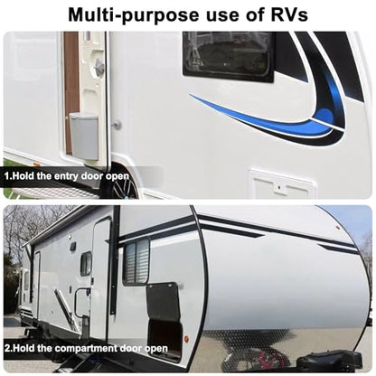 2 Pcs RV Door Holder Magnetic Baggage Door Catch Latch to Keep Door Open, RV Door Stopper for Motorhome Travel,Travel Trailers, Camper (White)