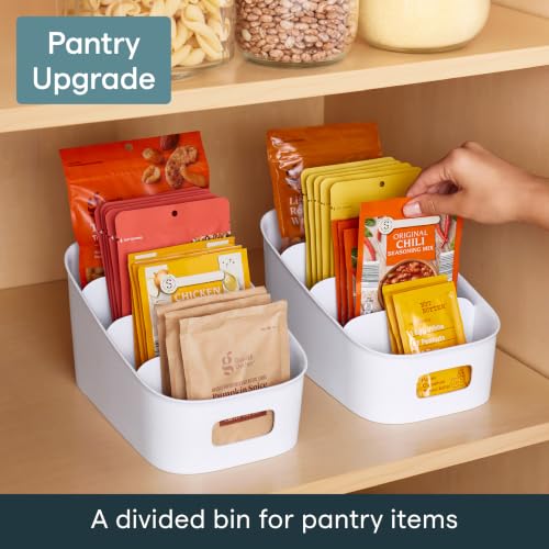 YouCopia ShelfBin Packet Organizer, 4-Tier Stairstep Raised Divided Bin, BPA-Free Storage Caddy for Kitchen Pantry and Cabinet Organization, Tea Bags, Medicine, and More - size: Tiered Packet Organizer