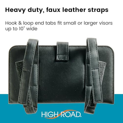 High Road Car Document Holder - Registration and Insurance Card Holder and Car Visor Organizer with 6 Clear Pockets and Pen Loop for Driving Documents, Cards and Paperwork