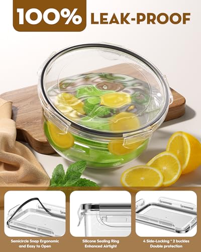 BiuLeon 40 PCS Food Storage Containers with Lids Airtight (20 Containers & 20 Lids), Leakproof Meal Prep for Kitchen Storage, BPA-free, Food-grade, Reusable, Microwave/Dishwasher Safe
