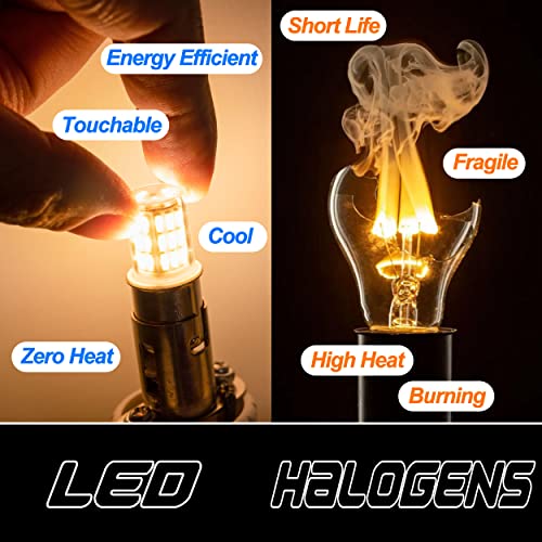 Ziomitus BA15S Led 12V Landscape RV Camper Interior Light Bulbs, P21W 1156 1141 2700k Warm White,DC Bayonet Single Contact Base BA15S Bulbs for Marine Boat Trailer Lights,5 Pack - color: 1156 Warm