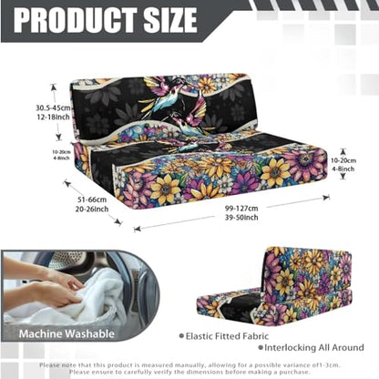Boho Mandala Hummingbird Print RV Dinette Cushion Covers Washable Sofa Furniture Protector Stretch RV Couch Covers Include 1 Backrest Cover 1 Bench Cover and 1 Pillowcase - color: Boho Mandala Hummingbird