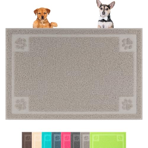Darkyazi Pet Feeding Mat Large for Dogs and Cats,24"×16" Flexible and Easy to Clean Feeding Mat,Best for Non Slip Waterproof Feeding Mat. (Gray Sand) - color: Gray Sand