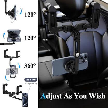 for Magsafe Car Mount, Rear View Mirror Phone Holder, Rotatable and Retractable Phone Holder for Car Compatible with iPhone 17/16/15/14/13/12 Series and Phones with Magsafe Case or Metal Ring - style: Magnetic
