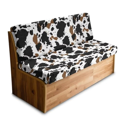 Cow Print 2 Pcs RV Dinette Cushion Covers Thickened Camper Seat Covers Dinette Booth Stretch Loveseat Sofa Chair Cover Furniture Protector for RV Camper Car Bench - color: Cow