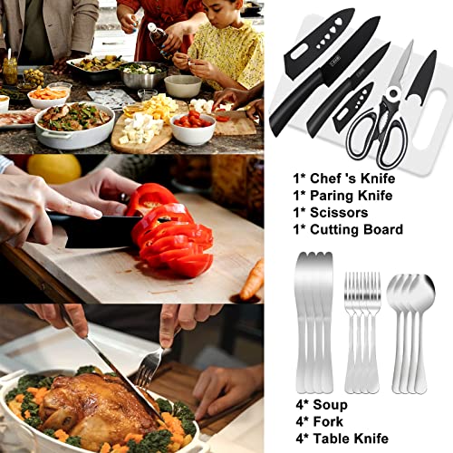 35-Piece Camping Kitchen Utensil Set – Portable Outdoor Cooking Utensils for Camping, RV, Backpacking & BBQ | Complete Camp Kitchen Gear Set with Carry Bag, Grilling Tools & Cooking Accessories - style: Black-35