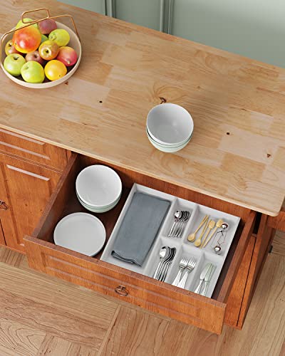 Qsun Kitchen Island with Drop Leaf and Storage, on Wheels Two Drawers, Large Storage Cabinet, Towel Rack Spice Cart Brown - color: Brown