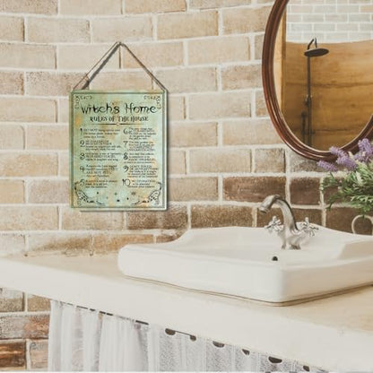 wall-pediments MP 478 Witch's Home Rules of the House 10-Rule Witchy Plaque, 6.7 x 10 Inches Gothic Home Decor - color: Generic 9963