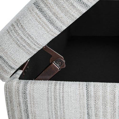 HomePop Malmo 36" Storage Bench - Gray Striped Pattern - color: Gray Striped Pattern