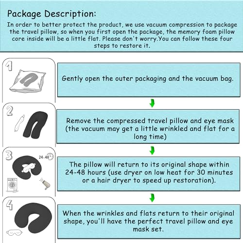 Sexysamba Pure Memory Foam Travel Pillow Set for Adults - Comfortable & Removable Machine Washable Cover, Neck Support Pillow Airplane Travel Kit with Eye Mask for Portable Plane Accessories - Brown - color: Brown