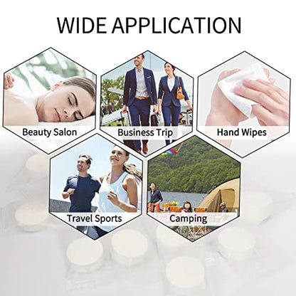 Classycoo Compressed Towel 100 PCS Mini Tablets Disposable Portable Face Towel Cotton Coin Tissue for Travel, Camping, Hiking, Sport, Home Hand Cloths&Other Outdoor Activities (Blue) - size: 1 Count (Pack of 100), style: Large (Blue)
