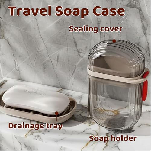 3PCS Toothbrush Travel Case Set, Soap Dish and Toothbrush Holder Set with Lather Net, Toothbrush Holder with Cover and Covered Toothbrush Holder for Bathroom Organization Toothbrush Holders with Cover