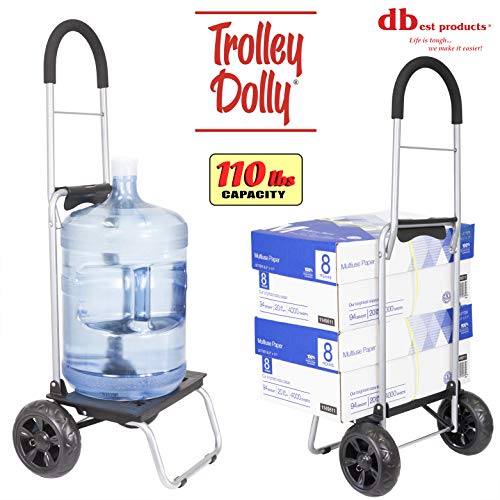 dbest products Trolley Dolly Black Foldable Shopping cart for Groceries with Wheels and Removable Bag and Rolling Personal Handtruck Standard - color: Black, style: Cart