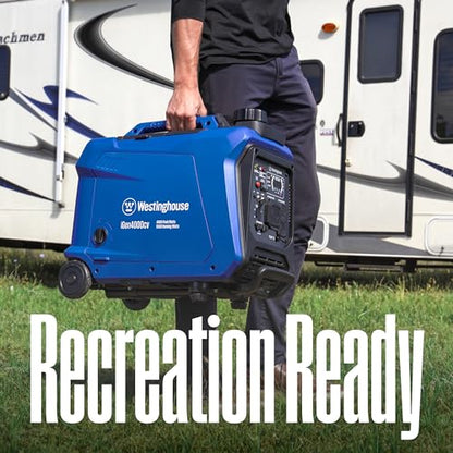 Westinghouse 4000 Peak Watt Super Quiet Portable Inverter Generator, Wheel & Handle Kit, RV Ready 30A Outlet, Gas Powered, CO Sensor, Parallel Capable - style: 4000 Watts - Gas Only - Recoil Start