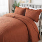 HoneiLife Queen Quilt Bedding Set - 3 Piece Microfiber Quilt Sets Lightweight Bedspreads Reversible Coverlets Retro Bed Cover Paisley Pattern Bedding Set All Season Quilts-Rust - color: Rust, size: Queen/Full-90"x96"