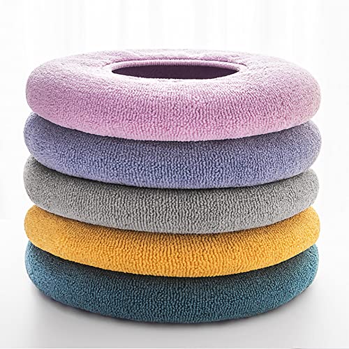 Bathroom Soft Thicker Warmer Stretchable Washable Cloth Toilet Seat Cover Pads 3PCS (Blue Green Gray) (5 Colors) - color: 5 Colors
