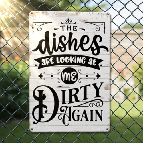 Funny Kitchen Wall Decor Retro Wall Signs Home Decor for Kitchen Restaurant Housewarming New Home Gifts for Women Men Dirty Again Metal Tin Sign 7 x 10.5 Inch - color: Generic4