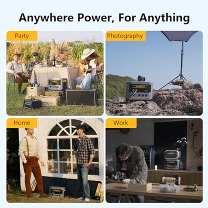 VTOMAN FlashSpeed 2400 Portable Power Station, 1408Wh LiFePO4 (LFP) Battery, Full Charge in 58 Min,2400W(Peak 3200W) Solar Generator for Home Backup Power, Camping & RVs(Solar Panel Optional)