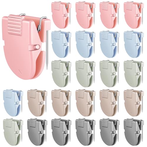 Feifeiya 25 Pcs Cubicle Clips Fabric Panel Cubicle Accessories Fabric Partition Panel Wall Clip Office Photos Wall for Notes Memos Standard Size, 40-Sheet Capacity (Morandi Color) - color: Morandi Color