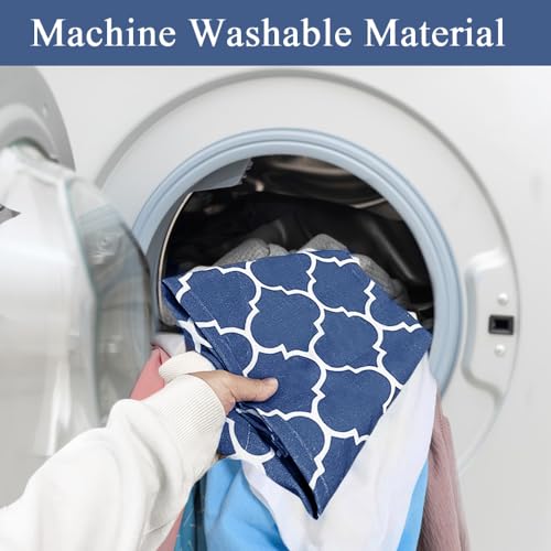 Plastic Bag Holder, Washable Grocery Bag Holder for Plastic Bags, Strong Plastic Bag Storage Dispenser with Hanging Loop, Wall Mount Trash Bag Dispenser for Home Kitchen Cabinet (Navy Blue) - color: Navy Blue