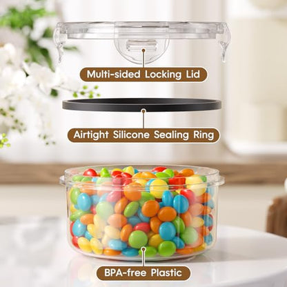 KEMETHY 50 PCS Food Storage Containers with Lids Airtight, Total 629oz, BPA-free, Food-grade, Eco-friendly Material, Leak Proof Plastic Containers, Microwave/Dishwasher Safe - color: 50 PCS