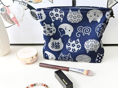 HAPPYHEIDI Canvas Pouch for Travel, Accessory Tool Bag, Solid Gray, Cotton Blend, Zipper Closure, 7.1x2.4x7 Inches - color: GR-Canvas-Gray