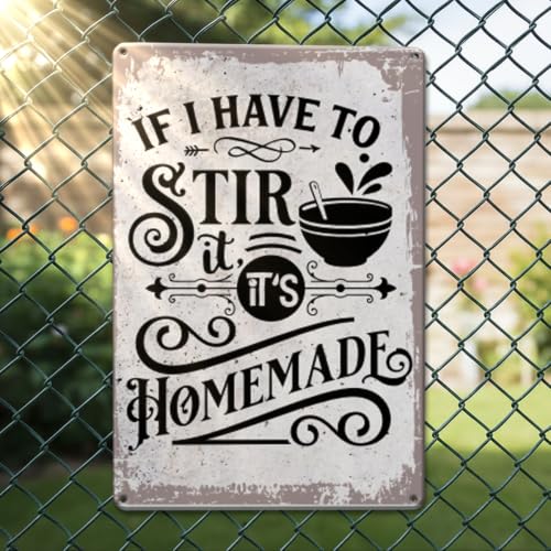 Funny Kitchen Wall Decor Retro Wall Signs for Home Kitchen Dessert Shop Bakery Decor Housewarming New Home Gifts for Women Men Chef Bakers If I Have to Stir Metal Tin Sign 7 x 10.5 Inch - color: Generic2