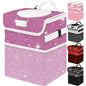 Cute Mini Car Trash Bag with Lid, Glitter Garbage Can Bin Hanging for Back/Front Seat/Console, Waterproof, Leakproof, 2.5 Gallon, Purple Bling Sparkly - color: Purple Bling Sparkly