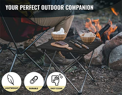 TREKOLOGY Small Camping Table - Beach Table that Fold Up - Lightweight, Foldable, Potable Folding Small Outdoor Table - for Camp, Hiking, Campers & Summer Outing Trip