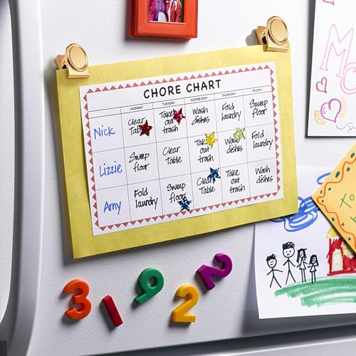 Magnetic Clips 1.5 inch, 12 Pack Heavy Duty Magnet Metal Clips for Hanging, Strong Magnet Clip for Whiteboard, Fridge, Classroom, Refrigerator, Gold - size: Gold 1.5"- 12 Pieces