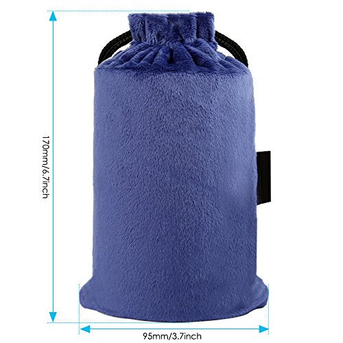 Inflatable Travel Pillow for Airplane, Soft Velvet Inflatable Travel Neck Pillow for Airplanes, Train, Car, Home and Office with Packsack & Comfortable Velvet - Blue - color: Blue