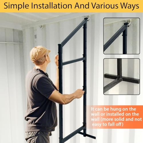 Shipping Container Shelving - 21in*58in, Industrial Cargo Trailer Shelving, Porous Adjustable interlayer spacing, Suitable for Container, Storage, Garage,Easy Installation（4-PCS） - size: 21(W)*58(H) inch - 4PCS