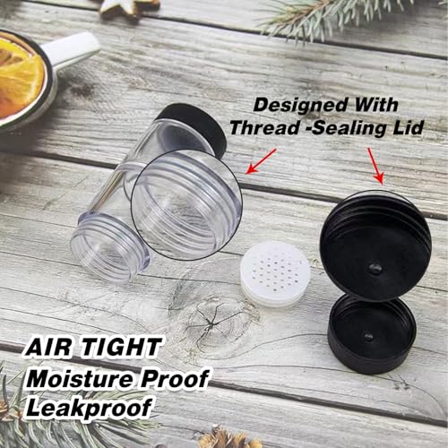 Sunmei Salt and Pepper Shakers Moisture Proof Set, 2-in-1 Portable Spice Shaker with Airtight Lid, Perfect for Camping Kitchen, Travel, Car Camping, RV, Outdoors, Backpack, BBQ Picnic, Lunch Boxes (2)