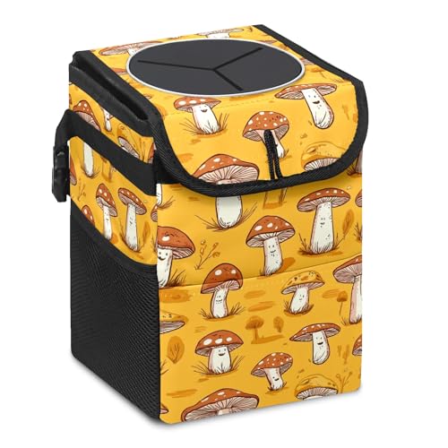 Car Trash Can – Multi-Purpose, Lightweight and Portable with Durable Water-Resistant Coating, No Installation Required, Practical and Ample Capacity, Variety of Colors.Mushroom - color: Mushroom(1)