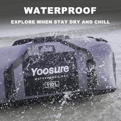 Waterproof Duffel Bag 110L- 700D PVC Dry Bag with Airtight Zipper, Large Dry Bag with Straps&Handles for Camping Boating Kayaking Rafting Canoeing Gym Beach Car Roof Storage (Grey) - color: Grey