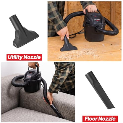 Shop-Vac 2021005 1 Gallon Micro Wet/Dry Vacuum, 1.0 Peak HP, 1.25 Inch Diameter x 4 Foot Hose, 6 Foot Cord, Lightweight and Portable, Quick Wet/Dry Pickup