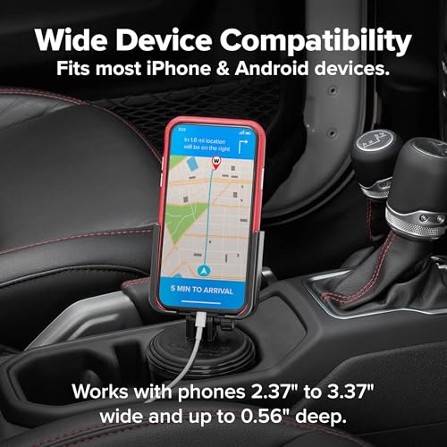 WeatherTech CupFone with Solid Billet Aluminum Knobs - Rose Gold, Adjustable Phone Holder for Smartphones, 360 Rotatable Base, Easy Charging Access - color: Rose Gold Billet Knobs, size: Regular
