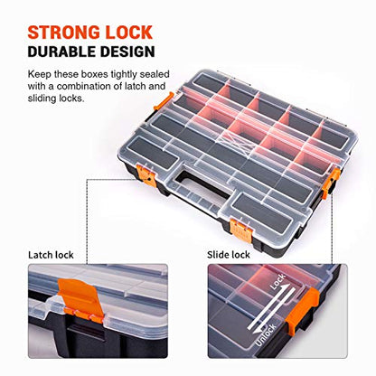 P-SH-Tote Shelf Kit for Van Shelving Storage, 3 Plastic Storage Box w/ 1 set Organizer Holder for Small Parts, Screws and Hardwares