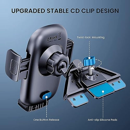 Phone Mount for Car Phone Holder Mount Upgraded Metal CD Slot Phone Holder Car Cell Phone Holder Thick Cases Friendly iPhone Holder for Car Mount for CD Player Fit for All iPhone Smartphone - style: CD