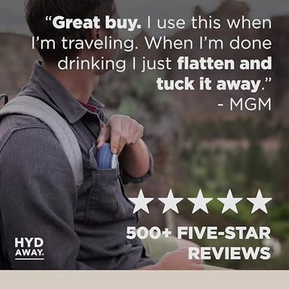 HYDAWAY 17oz Collapsible Water Bottle - BPA-Free, Leakproof, Lightweight, and Space-Saving - Perfect for Travel, Hiking, and Everyday Hydration - color: Sandbar