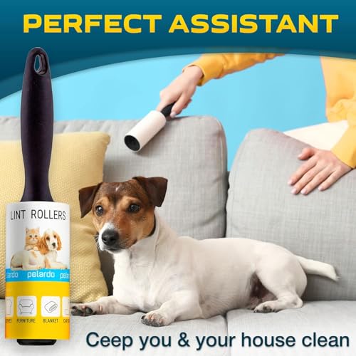 Lint Rollers for Pet Hair, Sticky, Remover for Couch, Clothes Furniture and Carpet. Lint Roller Dog Hair Remover Cat Hair, Animal Hair, Pet Fur, Fuzz. 5 Large Pet Hair Lint Rollers White - size: Printed Tear Line - 5 pcs - 450 Sticky Sheets