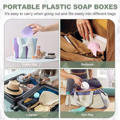 uxcell 2 Pcs Travel Soap Case, Portable Travel Soap Box Waterproof Holder Case, Airtight Dish Container with Lid for Shower Bathroom Outdoor Home Gym Hiking (Round, White) - color: White