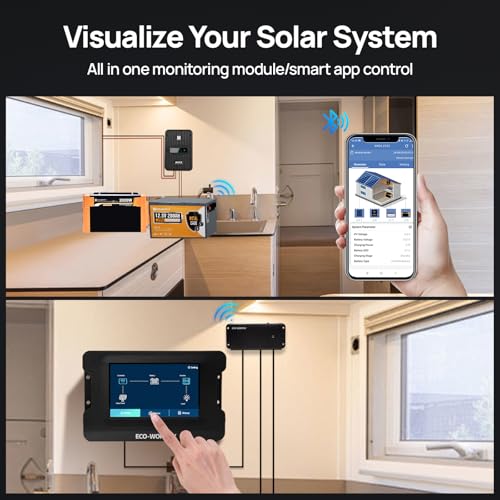 [Ultra] ECO-Worthy 12V 400W Complete Solar Panel Kit for RV Off Grid Travel Trailer : 4 * 100W Solar Panel + 40A MPPT Controller + 12V 280Ah Lithium Battery + 2000W Power Inverter+Monitor Module - style: Ultra 400W 12V Complete Kit