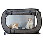 Necoichi Stress-Free Enclosure Cat Travel Carrier Cage 31.8" L x 20.0" W x 20.0" H Collapsible Gray White Stripes | Pop up Kannel, Crates - style: Cage