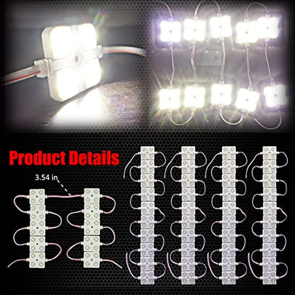 Ampper 12V 200 LEDs Interior Van Lights, LED Ceiling Lights for Van RV Boats Caravans Trailers and More (50 Modules, White) - size: 200 LEDs
