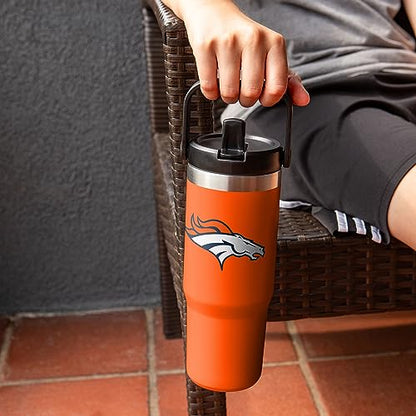 FOCO Unisex NFL Team Logo Insulated Travel Mug 30oz Straw Tumbler